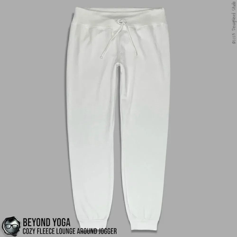 BEYOND YOGA COZY FLEECE LOUNGE AROUND MIDI JOGGER SWEATPANTS IN WHITE MODAL XL